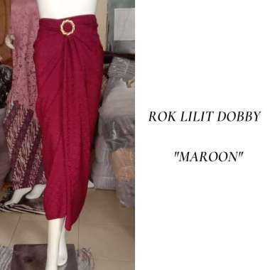 Rok Lilit Polos Dobby Wanita / Rok Setelan Kebaya Lilit HITAM