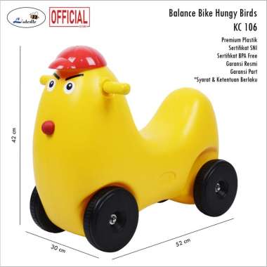Labeille KC 106 Balance Bike Hungry Birds Mini Bike Sepeda Ride On KC 106 Red