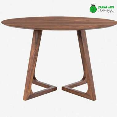 MEJA MAKAN CAFE MODEL MINIMALIS BUNDAR MODERN MURAH - KAYU JATI