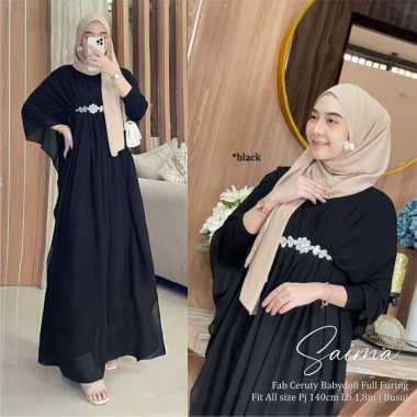 SAIMA KAFTAN BAJU KAFTAN TALI BUNGA KAFTAN MEWAH SIMPEL KAFTAN TERBARU BLACK