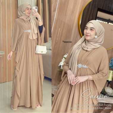 SAIMA KAFTAN BAJU KAFTAN TALI BUNGA KAFTAN MEWAH SIMPEL KAFTAN TERBARU MOCCA