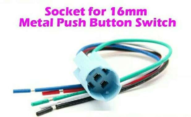 socket soket push button switch on off saklar tombol led motor mobil