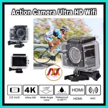 Action Camera 4K Ultra HD WIFI Waterproof Sport Camera Go Pro TANPA MEMORY