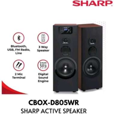 Speaker Aktif Sharp CBOX-D805WR | CBOX-D805 WR CBOXD805WR CBOXD805