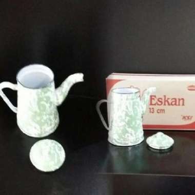 Teko Eskan Enamel Jadul Blirik Tinggi