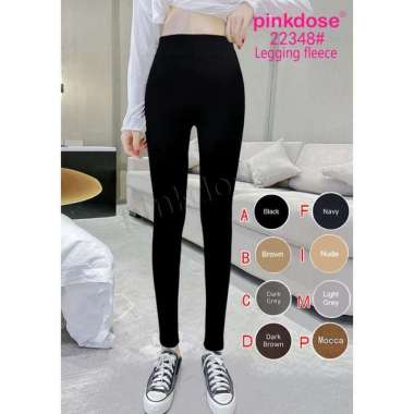 [ PINKDOSE ] Celana Legging Fleece Leging Tebal Import Polos Fit Navy