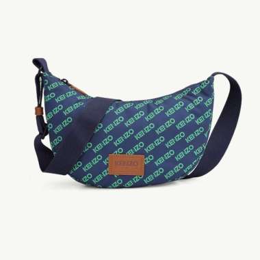 Kenzo Small Sport Monogram All Over Logo Shoulder Bag in Midnight Blue