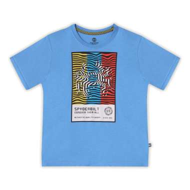 Spyderbilt Kaos lengan pendek Anak Anak Belier Planet Surf S Blue