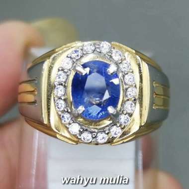 Batu Cincin Natural Blue Safir Srilangka Selon Asli (Kode 1968) Biru