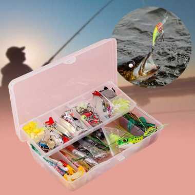 Umpan Pancing Ikan Set Lengkap Plastik Silikon Plus Tempat Kotak Mutlriwarna Fishing Bait Kit 140 PC