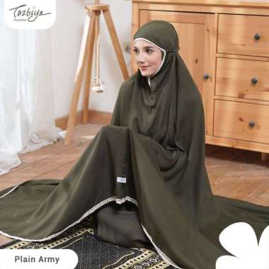 MUKENA TAZBIYA RENDA PLAIN ARMY ALLSIZE