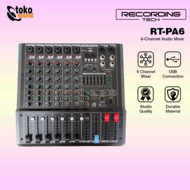 Recording Tech RT PA6 - Professional Stereo Mixer 6 Channel