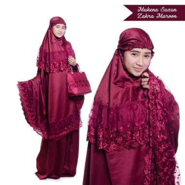 MUKENA MAHAR PENGANTIN SUSUN ZAHRA MAROON