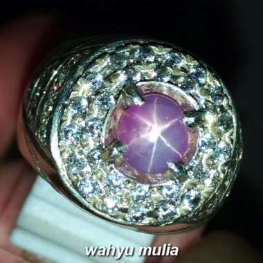 Batu Cincin Purple Safir Star Ceylon Mata Udang Asli (Kode 1453) Ungu