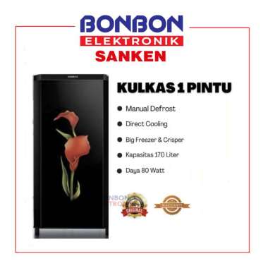 Sanken Kulkas 1 Pintu 170L SK-V161F-RD / SKV 161 FRD