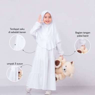 Gamis Manasik Anak Perempuan Gamis Anak Set Jilbab Gamis Putih S PUTIH