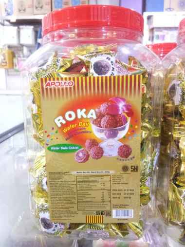 COD // Apollo Roka Wafer Ball 420 Gr 1 Dus Isi 12 Toples // Roka Apollo Wafer Bola Coklat Dengan Kac