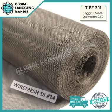 WIRE MESH 14 STAINLESS (201) 1MX1M /KAWAT NYAMUK / WIREMESH #14 FILTER 0.5MM