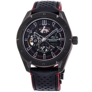 Orient Star RE-AV0A03B00B Avant Garde Skeleton Jam Tangan Pria Leather Strap Black