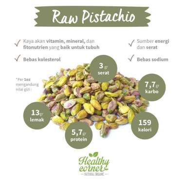 Raw Pistachio Kacang Arab Fustuk Mentah 500 gr