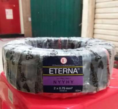 Kabel ETERNA NYYHY Hitam Serabut 2x0.75 @50 Meter