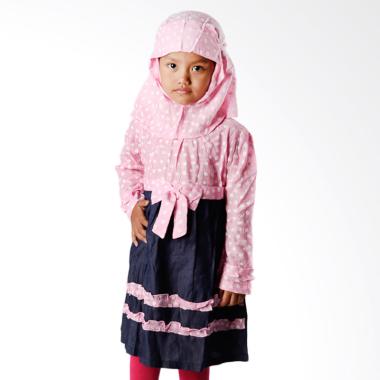 4 You Moslem Floral Dress Baju Muslim Anak - Pink