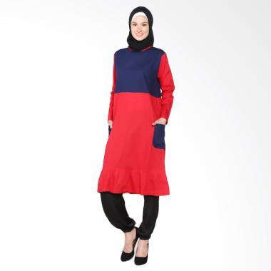 Chick Shop Cute CO-60-02-DM Dress Moslem - Navy Red