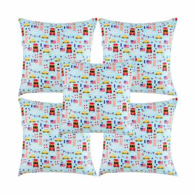 Eolins JSPS097 Big City Sarung Bantal Sofa - Biru