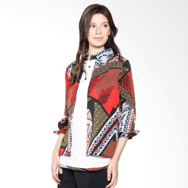 Carte Abstract Blouse Shirt - Orange Yellow Hue