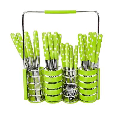 MIIBOX Polkadot Set Peralatan Makan - Hijau [24 pcs]