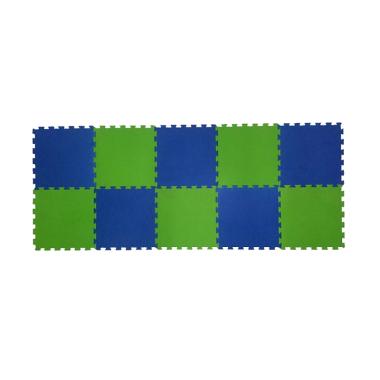 Ari Jaya Polos Karpet Puzzle - Biru Hijau [10 Pcs]