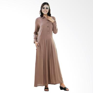 Azzura 586-02 Long Dress Muslim Wanita - Coklat