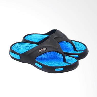 Buy 1 Get 1 - Porto Kasual Sandal Jepit Pria - Black Blue [605]