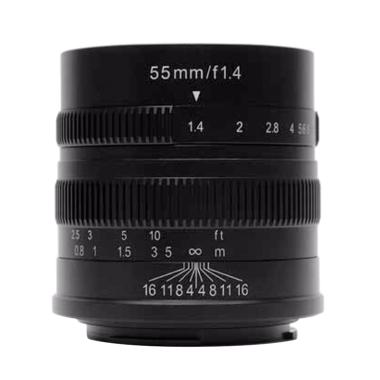 7Artisans 55mm F1.4 for Sony E-Mount Lensa Kamera - Black