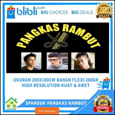Nasya Gaulcomp Spanduk Pangkas Rambut Banner Potong Rambut Poster Plang Promosi Usaha Barbershop Sal