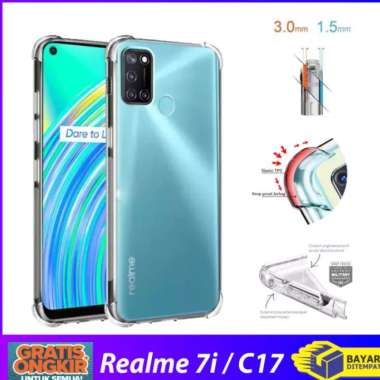 Realme 7i/Realme C17/Realme 7/Realme 7 Pro/Realme 8/Realme C20/Realme C21 Clear Anti Crack Anti Shock ShockProof Softcase TPU Jelly Silicone REALME 7i
