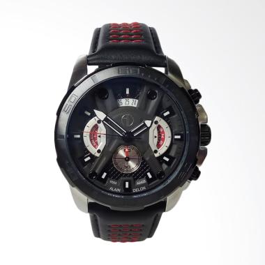 Alain Delon Chronograph Jam Tangan Pria - Silver Black [AD423-1332C] Black