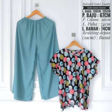 ONE SET BABYDOLL KULOT JUMBO KATUN RAYON VISCOSE  / PIYAMA RAYON / PAJAMAS / SETELAN KULOT (PART 1) 