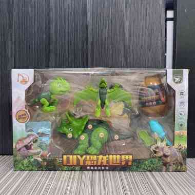 SK-M141 Mainan Anak Dinosaurus Set Mainan Telur Kejutan Dino Trex Bongkar Pasang Mainan DIY Anak HIJ