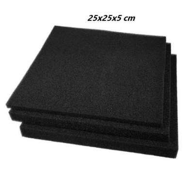 Biofoam busa hitam busa filter aquarium media filter kolam uk. 25 x 25 x 5 cm