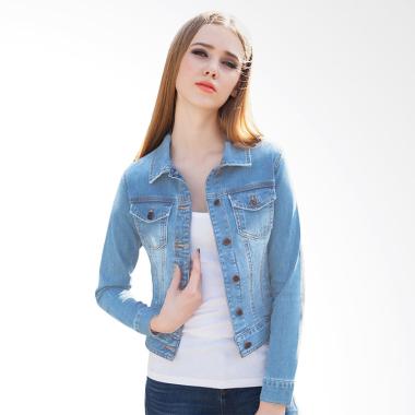 Jfashion Joyce Jaket Jeans Washed Tangan Panjang Wanita