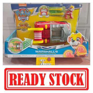 Paw Patrol Mighty Pups Super Paws Marshall Powered Up Firetruck