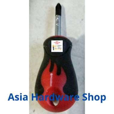 MAXPOWER Obeng Plus / Minus Cebol Pendek Kecil Mini Gagang Karet 1 Pcs PLUS (+)