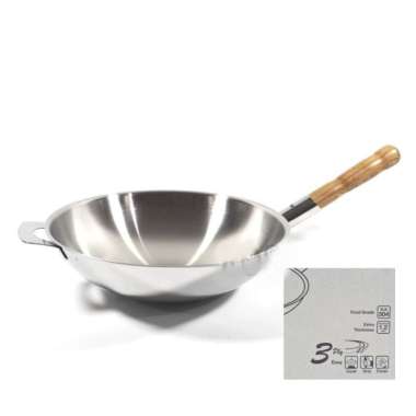 Panci Stainless ZEBRA CHINESE WOK VITALUX 30cm 176390 (00230.00194) ORI 100% Multicolor