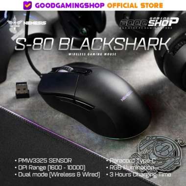 NYK S-80 BLACKSHARK - Wireless Gaming Mouse