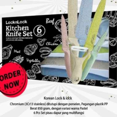 lock n lock kitchen knife set 6pcs Multicolor