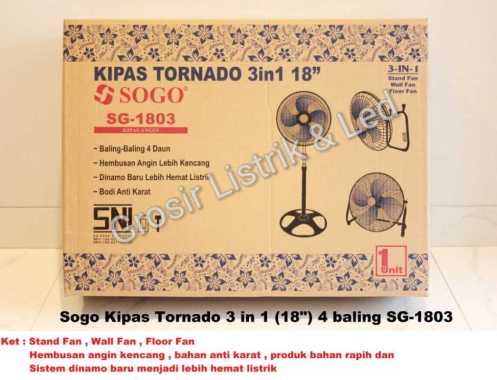 Sogo Kipas Angin Tornado 3 in 1 18" 4 Baling SG - 1803