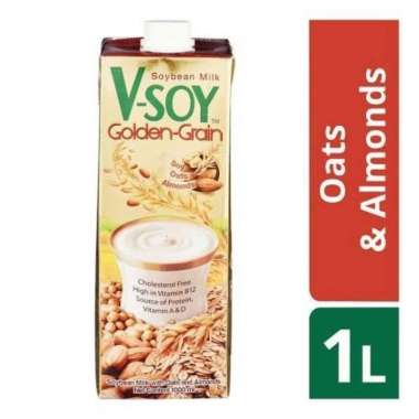 Vsoy Soya Milk & Almond Golden Grain 1000ml Susu Almond Soya