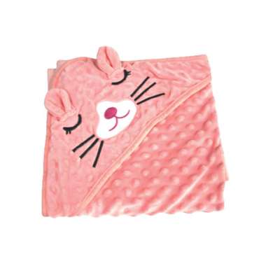 Freckles Super Soft Baby Blanket Rabbit - Pink - Selimut anak dengan topi