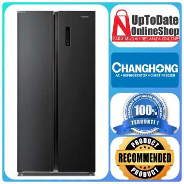 KULKAS SIDE BY SIDE CHANGHONG FSS600NIB INVERTER LOW WATT SUPER COOLING BIG FREEZER